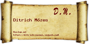 Ditrich Mózes névjegykártya