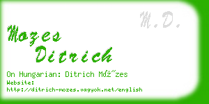 mozes ditrich business card